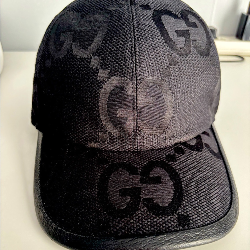 Authentic Black GG Patterned Cap